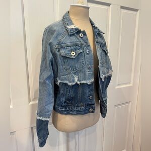 Blank NYC Blue Distressed Jean Jacket